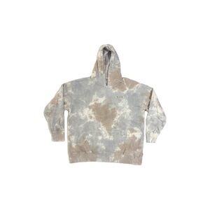 Peloton Downtown Tie Dye Hoodie in Neutral Grey Blue Tan Taupe - Extra Large